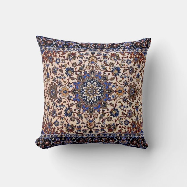 Coussin Tapis bleu turc oriental persan (Recto)