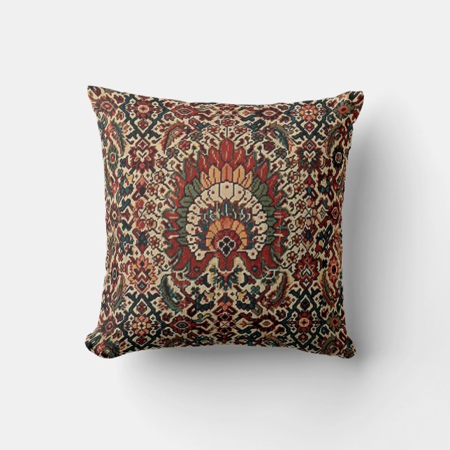 Coussin Tapis de tapis persan turc antique (Recto)