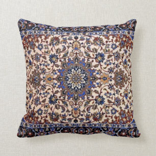 Coussin Tapis Oriental Perse Turc Bleu