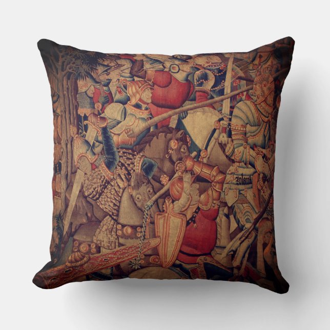 Coussin Tapisserie antique de bataille (Recto)