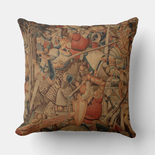 Coussin Tapisserie antique de bataille (Recto)