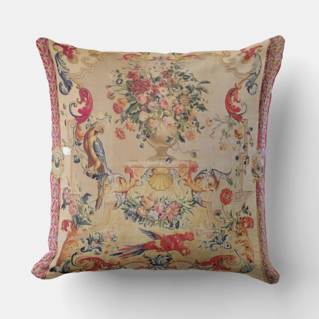 Coussin Tapisserie dans le style rococo tôt avec le (Recto)