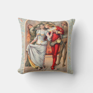 Coussin Tapisserie de la carte de Noël de Prang (vers 1886