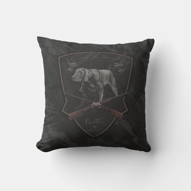 Coussin Tapisserie de pointeur à pois court allemand (Recto)