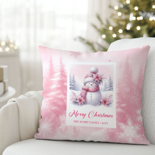 Coussin Tapisserie Enfant Forêt Hivernale Bonhomme de Neig