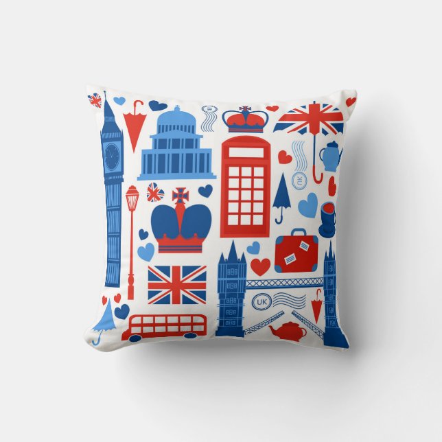 Coussin Tapisserie icônes pop de Londres  (Recto)