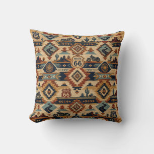 Coussin Tapisserie moto Route 66 Sud-Ouest
