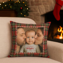 Tartan de la première photo de Noël personnalisée