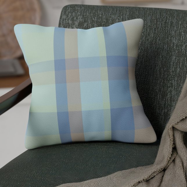 Coussin Tartan Plaid Figaro Voiture Couleurs Figarines (A tartan plaid pillow designed for the Figaro owner based on the 4 original figaro cars)