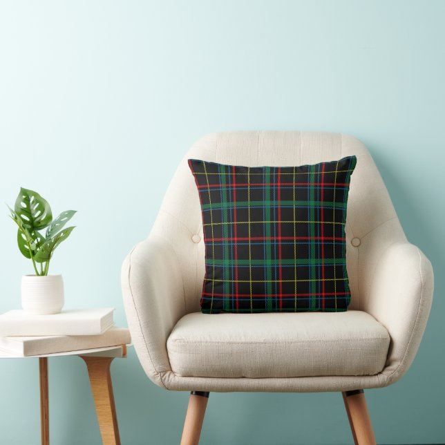 Coussin Tartan Plaid Motif, Vert, (Chaise)