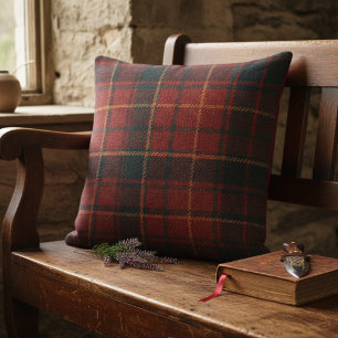 Coussin Tartan Rouge Classique - Charme Rustique et Confor