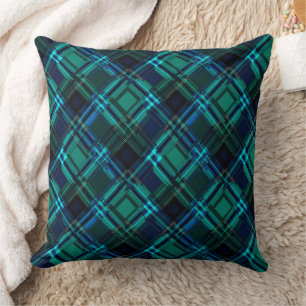 Coussin Tartan royal bleu et vert