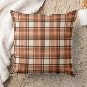 Coussin Tartan Terracotta & Crème Lodge Plaid