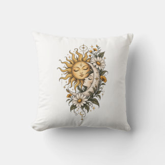 Coussin Tasse de café Soleil Lune Céleste Mystique et Flor