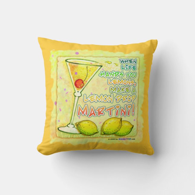 Coussin Tasse de martini citron renversable MoJo américain (Recto)