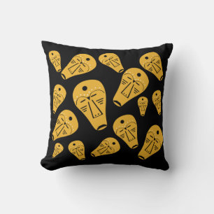 Coussin Tatouage tribal aborigène abstrait art facial