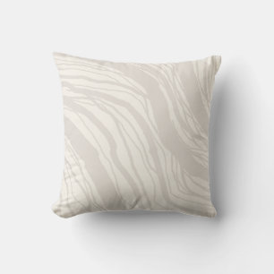 Coussin Taupe Abstraite moderne rayures blanches