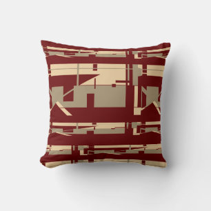 Coussin Taupe Beige Bourgogne Sud-Ouest Art Look Mosaques