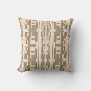 Coussin Taupe crème sur Beige Sud-Ouest Look Grandes mosaï