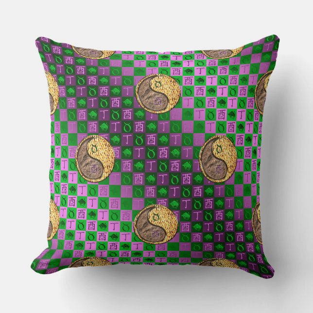Coussin Taureau & Coq de Feu (Recto)