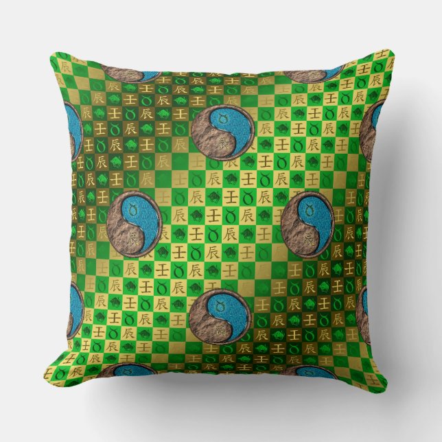 Coussin Taureau & Dragon d'eau (Recto)