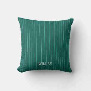 Coussin Teal pinstripes