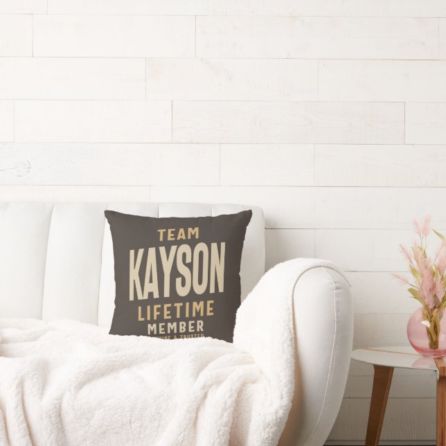 Coussin Team Kayson Membre à vie Nom personnalisé (Canapé)