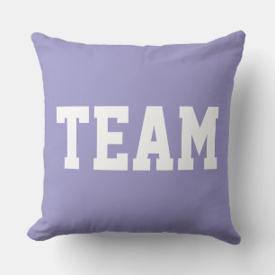 Coussin TEAM Texte Blanc Sportif Athlétique Violet Pastel