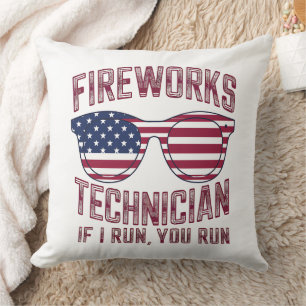 Coussin Technicien de feux d'artifice 4 juillet drôle État