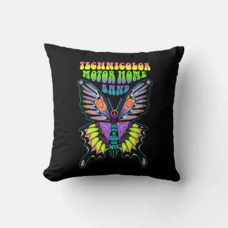 Coussin Technicolor Moteur Accueil Papillon psychédélique