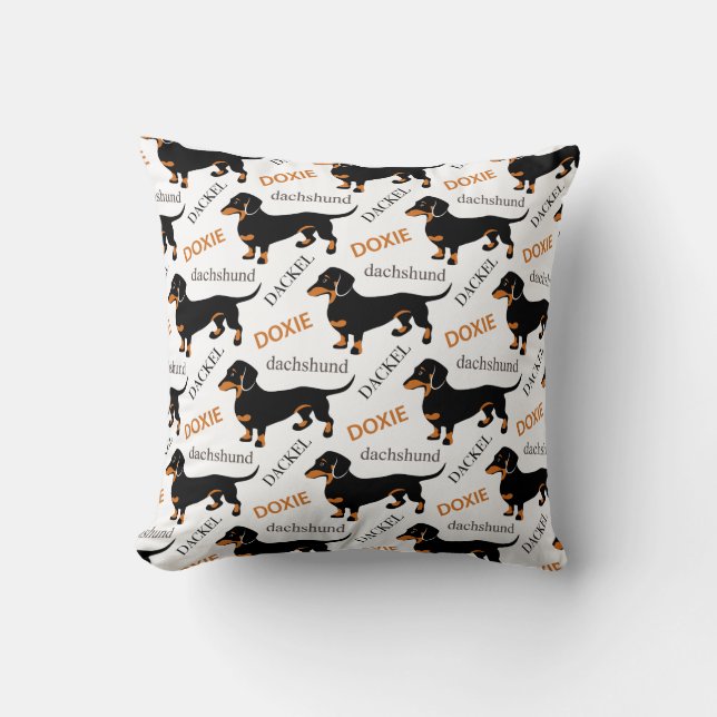 Coussin Teckel ou motif mignon de Doxie (Recto)
