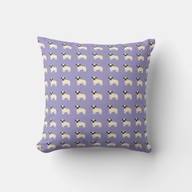 Coussin Teckels, Violet Clair (Recto)