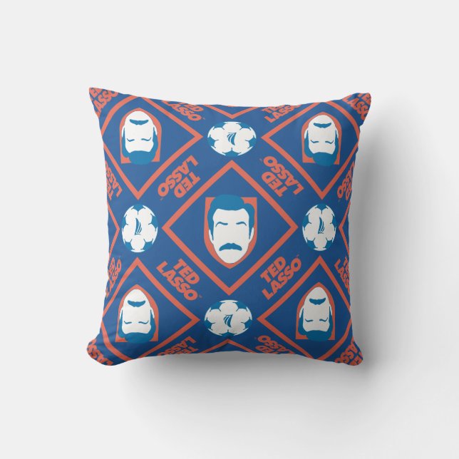 Coussin Ted Lasso | Face and Ball Diamond Pattern (Recto)
