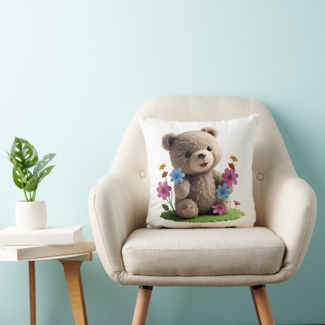 Coussin Teddy_design.no.6- par Maaya Prints, (Chaise)