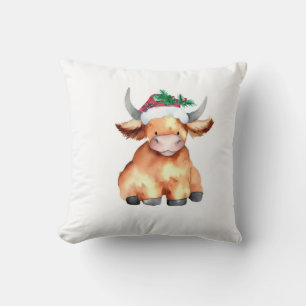Coussin tee de noël de la vache roumaine