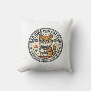 Coussin Tee-shirt graphique de papa blague Pun Cat Cat - B