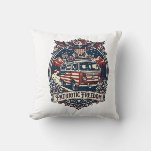 Coussin Tee-shirt graphique vectoriel de vie de van patrio