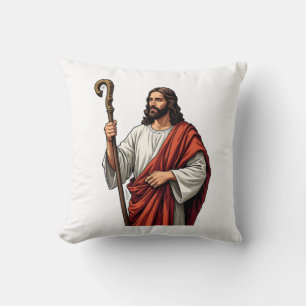 Coussin Tee vintage gravure Jésus Bâton de Berger 2