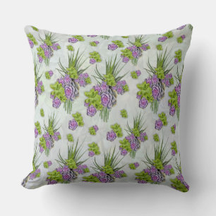 Coussin Teintes succulentes de la mer Vert & Lavande