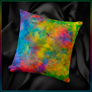 Coussin Teinture Tie-Dye Atomique  Couleurs Arc-en-Ciel Ps