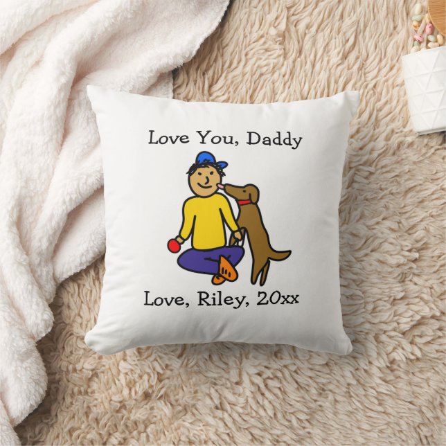 Coussin Téléchargez l'oeuvre de votre enfant | Fête des pè (Couverture)