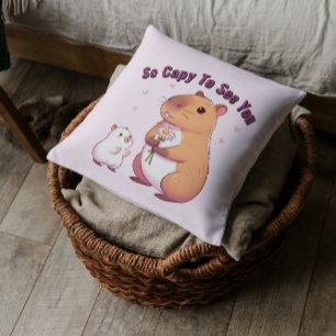 Coussin Tellement Capy De Vous Voir – Capybara Mignon Art 