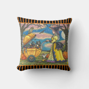 COUSSIN TÉMOIN, CHAT NOIR BÉBÉ BUGGY HALLOWEEN JETER PILLO