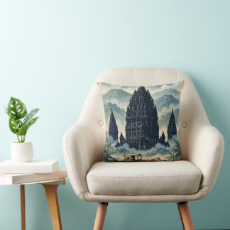 Coussin Temple hindou vintage de Prambanan Java Indonésie