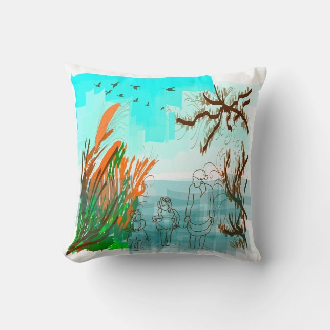 Coussin Temps De Plaisir Avec Grand-Mère Vue Extérieure Co (Recto)