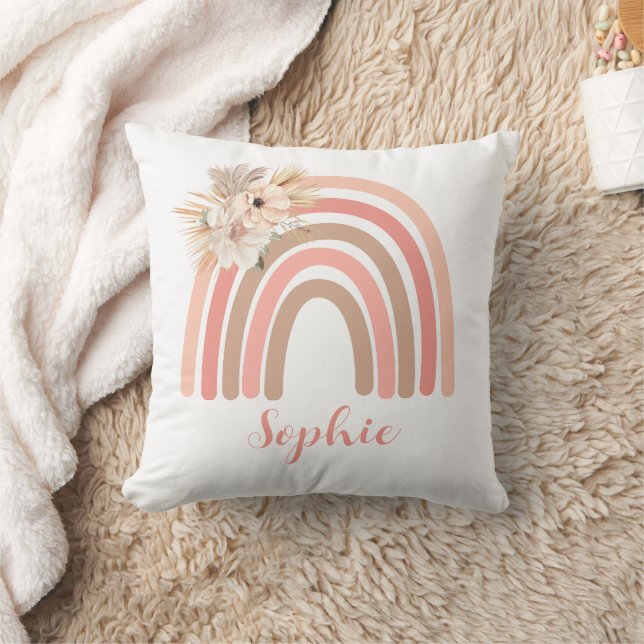 Coussin Tendance Arc-en-ciel chic Fleurs séchées Boho (Couverture)