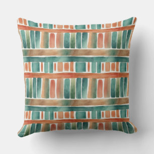 Coussin Tendance coloré arc-en-ciel rayures aquarelle lanc