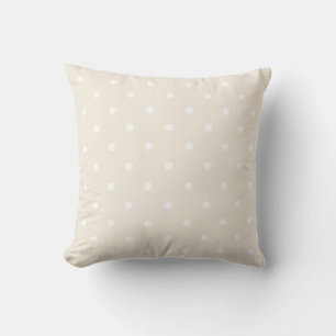 Coussin Tendance Couleurs Modèle Crème Beige Blanc Polka P