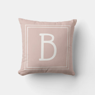 Coussin Tendance Monogramme personnalisé Initial Chic Rose