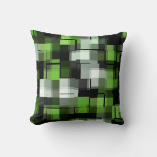 Coussin Tendance vert noir blanc Abstrait Plaid